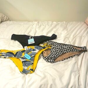 Lot of 3 Bikini Bottoms*Mix & Match New with Tags*Womens size Large